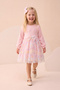 Girl's Dress with Buckle and Tulle Bow Detail