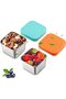Two small freezer containers, 200ml each, made of stainless steel with lids - BPA-free and leak-proof. - 8