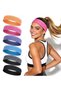 6-pack of women's sports headbands, 5cm, with anti-slip straps, breathable sweatbands suitable for running, training, exercise, and yoga.