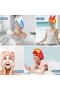 2-Pack Microfiber Hair Drying Towel Wraps, Tie-On Quick-Dry Hair Dryer Covers with Bag, Pink + Blue - 2