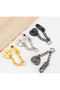 Heart-shaped door lock chain, made of gray stainless steel - 2