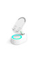 3-in-1 phone stand, sensor-activated speaker stand, 360° rotation, foldable, height adjustable, charging, and storage for valuables, white.