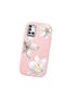 Samsung Galaxy A31 Compatible Case Camera Protector Pink Silicone Couple Phone Case with Floral Pattern - 3
