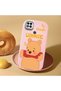 Poco C31 Compatible Case Camera Protector Pink Silicone Couple Phone Case with Bear Pattern - 2