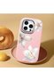 iPhone 16 Pro Compatible Case with Camera Protection Pink Silicone Couple Phone Case with Floral Pattern - 2
