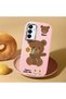 Samsung Galaxy A15 Compatible Case Camera Protector Pink Silicone Couple Phone Case with Bear Pattern - 2
