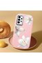 Samsung Galaxy A04S Compatible Case Camera Protector Pink Silicone Couple Phone Case with Floral Pattern - 2