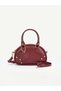Burgundy Shk 339 Faux Leather, Zippered, Trok, Heart Charm Detailed, Women's Hand, Arm and Shoulder Bag