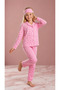 Girl's Pink Heart Cotton Pajama Set - 7