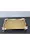 Figured, Metal-Handled, Stainless Steel Rectangular Tray Luxury Presentation Tray Light Gold-Silver - 4