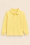 Children's Unisex Light Yellow Long Sleeve Polo Collar T-Shirt 100% Cotton Lakos Fabric - 3