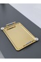 Figured, Metal Handle, Stainless Steel Rectangular Tray Luxury Presentation Tray North Gold-Silver - 6