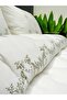 Sırma Gold Glitter Embroidered Cream Color Double Winter Sleeping Set