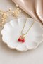 316 L Stainless Steel Necklace with Cherry Figure and Bow Detail - 4
