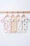 100% Cotton Set of 6 Sleeveless Baby Bodysuits - Newborn & 3-12 Months |   Cherry, Cute Paw, Dinosaur, Sweet Teddy Bear Patterned