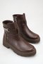S230 Women's Brown Leather Comfortable Non-Slip Sole Side Zipper Stylish Women's Boots Bootie