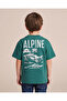 Boys Green Chest Print T-Shirt - 4