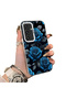 Samsung Galaxy S24 Compatible Silicone Edge Hard Back Case Couple Phone Case with Rose Pattern