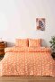 Orange Daisy Single Duvet Cover Set Cotton - 2