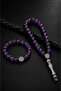 Ametist Natural Stone Prayer Beads and Bracelet Set Medium Size Men's Premium Design