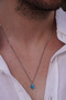 Círathor Gurmet Stainless Steel, Blue Natural Stone Men's Necklace - 2