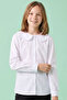 Solid Shirt with Peter Pan Collar and Long Sleeves
