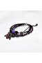 Purple Lava Stone Multi-Layered Bohemian Bracelet |   Crystal Beaded Adjustable Women's Bracelet