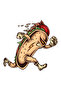 Running Sausage Design Printed Men's Oversize T-Shirt - 3