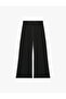 Accessory Belt Detailed Wide Leg Palazzo Trousers with Pockets - 6