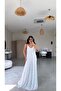 White Polka Dot Tulle Flowing Dress with Maxi Lining - 5