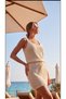 Women's Strappy Square Neck Knitwear Pareo with Waist Tie - 4
