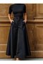 Women's High Waist Belted Double Fabric Palazzo Trousers