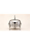 6L Round Buffet Server with Hanging Lid and Mirror Silver Finish