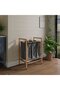 Bamboo laundry basket with three compartments made of wood - 2