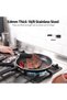 Silicone food tongs 5-piece set, stainless steel, suitable for cooking and grilling, black. - 4