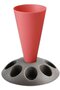 Piping bag storage rack, 8 compartments, easy to clean, red.