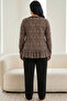 Leopard Patterned Cotton Lycra Large Size Oversized Knitted Pajama Set26240873 - 2