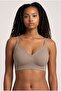 Women's Ribbed Seamless Laser Cut Underwireless Bralette Bra Fixed Cup Soft Stretchy Daily Bustier - 2
