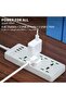 شريط طاقة مع حماية من التيار المفاجئ، 6 منافذ مع منفذ USB-C واحد و3 منافذ شحن USB، قابس متعدد الاستخدامات - 4