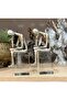 Book Holder Set of 2 with Crystal Base Thinking Person Figurine Book Holder Silver - 5