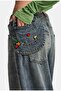 Women's Denim Color 4W6-31 Barrel Fit Loose Cut Icon Detailed Special Design Denim Jean
