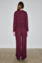 Kandias women's soft and stretchy textured burgundy sweatpants with functional side drawstrings - 6