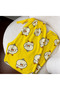 Chick Patterned Cotton Comfortable Cut Yellow Pajama Bottoms with Elastic Waist