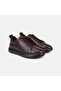 Men's Brown Lace-Up Thick Sole Leather Sneaker