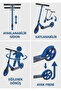 50 kg Capacity 2 Wheel Foldable Adjustable Steering Wheel Support Legged Inclined Steering Scooter - 2