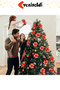 8 Pieces Glittered Poinsettia Christmas Tree Ornament Christmas Flower Red Gold 14 cm - 8