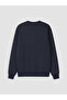 Peak New Season Navy Blue Printed Oversize Women's Sweatshirt - 7