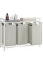 UBLH301G01 - Laundry Hamper, with 3 Removable and Extractable Baskets, Shelf, Metal Frame, 3