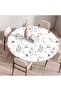 3D round stretch tablecloth, round tablecloth, stretch tablecloth, non-slip round tablecloth protector, washable, home, hotel, re...