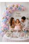 Pastel Balloon Garland Kit | Macaron Pink Blue Cream Gold Balloon Arch Decoration Set with Glue Dots & Strip for Birthday Party , Wedding , Baby Shower - 6